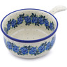 Polish Pottery Round Baker with Handles 10&quot; Blue Rose