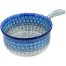 Polish Pottery Round Baker with Handles 10&quot; Blue-tiful Day UNIKAT