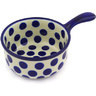 Polish Pottery Round Baker with Handles 10&quot; Bold Blue Dots