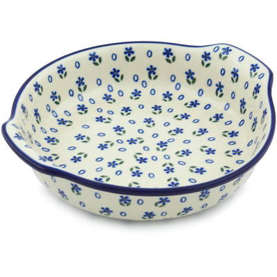 Polish Pottery Round Baker with Handles 10-inch Daisy Sprinkles