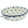 Polish Pottery Round Baker with Handles 10-inch Medium Auntie Em Sapphire