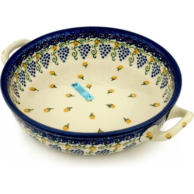 Polish Pottery Round Baker with Handles 10-inch Medium Tuscan Dreams