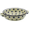 Polish Pottery Round Baker with Handles 10-inch Medium Wild Blueberry