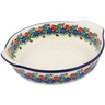 Polish Pottery Round Baker with Handles 10-inch Polish Wreath