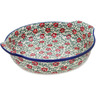 Polish Pottery Round Baker with Handles 10&frac14;-inch Rose Vines UNIKAT
