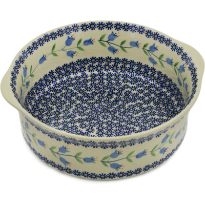 Polish Pottery Round Baker with Handles 10&quot; Sweet Dreams