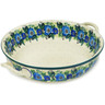 Polish Pottery Round Baker with Handles 11&quot; Stormy Poppy Chain