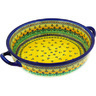 Polish Pottery Round Baker with Handles 13&quot; Prairie Sunrise UNIKAT