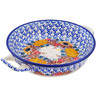 Polish Pottery Round Baker with Handles 6&frac12;-inch Autumn Falling Leaves UNIKAT