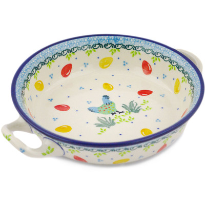 Polish Pottery Round Baker with Handles 6&frac12;-inch Egg-celent