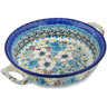 Polish Pottery Round Baker with Handles 6&frac12;-inch Solstice Bloom UNIKAT