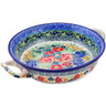 Polish Pottery Round Baker with Handles 6&frac12;-inch Splendid Meadow UNIKAT