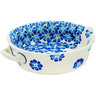 Polish Pottery Round Baker with Handles 6-inch Tropical Blues