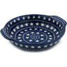 Polish Pottery Round Baker with Handles 7&quot; Midnight Stars