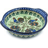 Polish Pottery Round Baker with Handles 7&quot; Rooster Row UNIKAT
