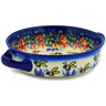 Polish Pottery Round Baker with Handles 8&quot; Bee Fun UNIKAT