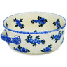Polish Pottery Round Baker with Handles 8&quot; Blue Berry Special UNIKAT