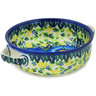 Polish Pottery Round Baker with Handles 8&quot; Blue Happy Fields