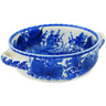 Polish Pottery Round Baker with Handles 8&quot; Blue Poppy Dream UNIKAT