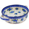 Polish Pottery Round Baker with Handles 8&quot; Blueberry Dreams