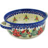 Polish Pottery Round Baker with Handles 8&quot; Cardinal&#039;s Home UNIKAT