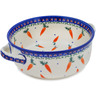 Polish Pottery Round Baker with Handles 8&quot; Carrot Delight