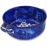 Polish Pottery Round Baker with Handles 8&quot; Divine Cobalt UNIKAT