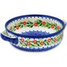 Polish Pottery Round Baker with Handles 8&quot; Elegant Garland