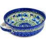 Polish Pottery Round Baker with Handles 8&quot; Fresh Flora