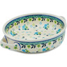 Polish Pottery Round Baker with Handles 8&quot; Mellow Meadow UNIKAT