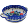 Polish Pottery Round Baker with Handles 8&quot; Open Fields