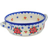 Polish Pottery Round Baker with Handles 8&quot; Poinsettia Charm