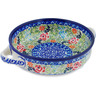 Polish Pottery Round Baker with Handles 8&quot; Rose Garden UNIKAT