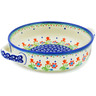 Polish Pottery Round Baker with Handles 8&quot; Spring Flowers