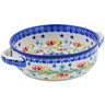 Polish Pottery Round Baker with Handles 8&quot; Wreath Of Bells
