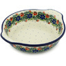 Polish Pottery Round Baker with Handles 9&quot; Polish Wreath
