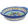 Polish Pottery Round Baker with Handles 9&quot; Rise And Shine UNIKAT