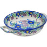 Polish Pottery Round Baker with Handles Medium Byzantium Bliss UNIKAT