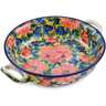 Polish Pottery Round Baker with Handles Medium Flowers Collected On A Sunny Day UNIKAT