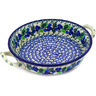 Polish Pottery Round Baker with Handles Medium Limeberry