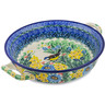 Polish Pottery Round Baker with Handles Medium UNIKAT