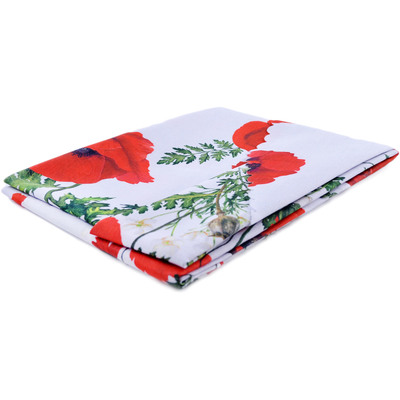 Textile Round Table Cloth Fresh Red Poppy