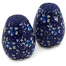 Polish Pottery Salt and Pepper Set 2&quot; Flowers On The Lake
