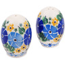 Polish Pottery Salt and Pepper Set 2&quot; Periwinkle Ring UNIKAT
