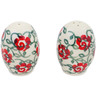 Polish Pottery Salt and Pepper Set 2&quot; Rose Vines UNIKAT