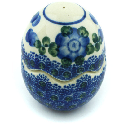 Polish Pottery Salt and Pepper Set 3&quot; Blue Poppies