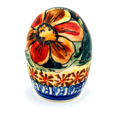 Polish Pottery Salt and Pepper Set 3&quot; Colorful Bouquet UNIKAT
