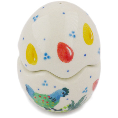 Polish Pottery Salt and Pepper Set 3" Egg-celent