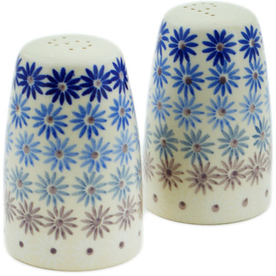 Polish Pottery Salt and Pepper Set 4&quot; Calm Radiance UNIKAT