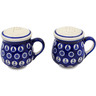 Polish Pottery Salt and Pepper Set 4&quot; Set Sail Into The Blue